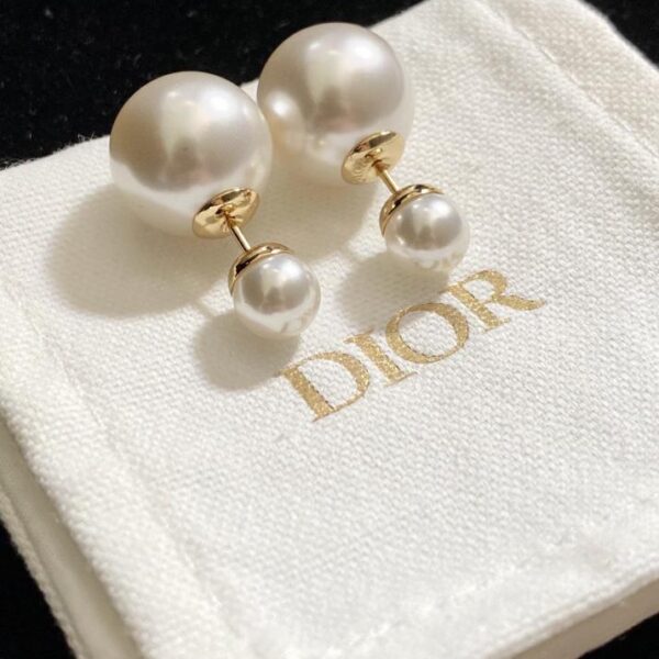 réplica,joyas,joyería,1:1,replica,fake,lujo,barato Aretes Dior CD con perlas y diamantes (D4F1)