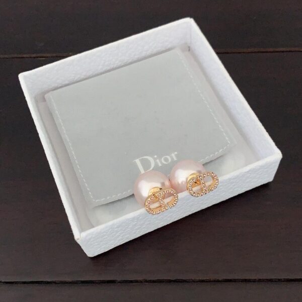 réplica,joyas,joyería,1:1,replica,fake,lujo,barato Pendientes Dior con perlas CD en oro claro (6211)