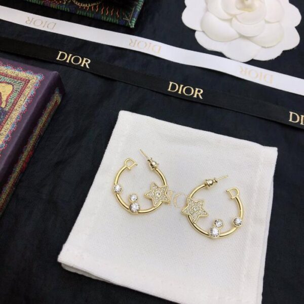 réplica,joyas,joyería,1:1,replica,fake,lujo,barato Pendientes Dior New CD Retro con letras coreanas y estrellas (8447)
