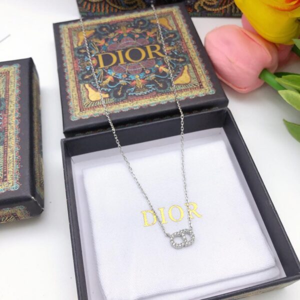réplica,joyas,joyería,1:1,replica,fake,lujo,barato Collar DIOR mini CD con diamantes (BBFD)