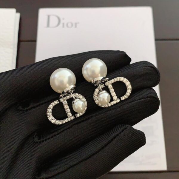 réplica,joyas,joyería,1:1,replica,fake,lujo,barato Anillo Dior con forma de letra CD, serie completa de diamantes (4E41)