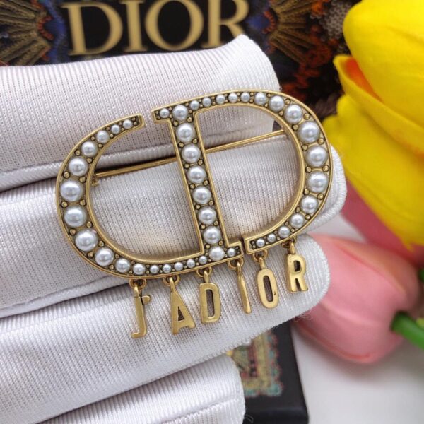 réplica,joyas,joyería,1:1,replica,fake,lujo,barato Broche Dior CD con borla de perlas y letras (4C2A)