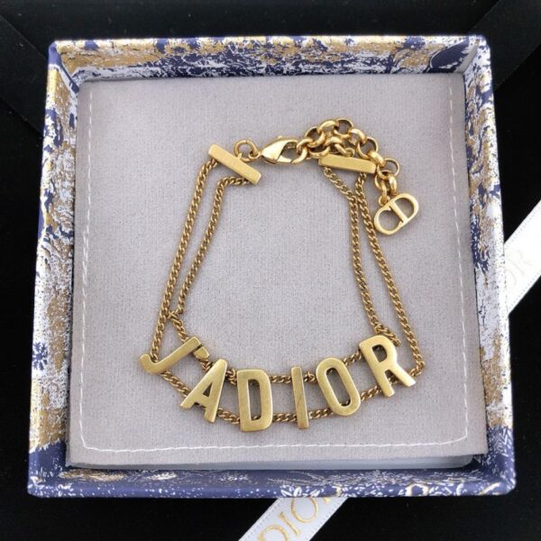 réplica,joyas,joyería,1:1,replica,fake,lujo,barato DIOR nuevo producto JADIOR logo pulsera de doble capa alta (3069)