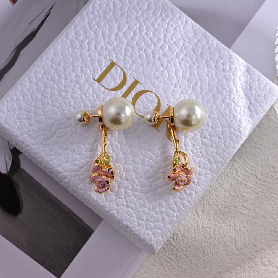 réplica,joyas,joyería,1:1,replica,fake,lujo,barato réplica,joyas,joyería,1:1,replica,fake,lujo,barato Pendientes Dior rose contra nuevo modelo (C5A8)