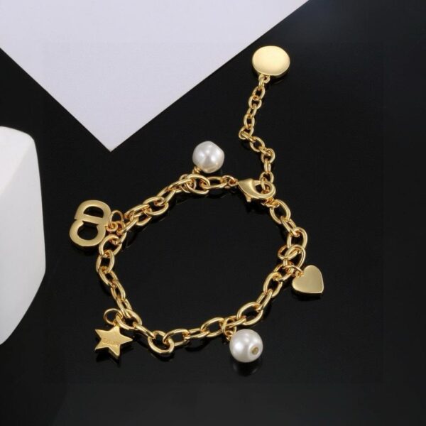réplica,joyas,joyería,1:1,replica,fake,lujo,barato Dior nueva pulsera vintage con letra CD y estrella (AF87)