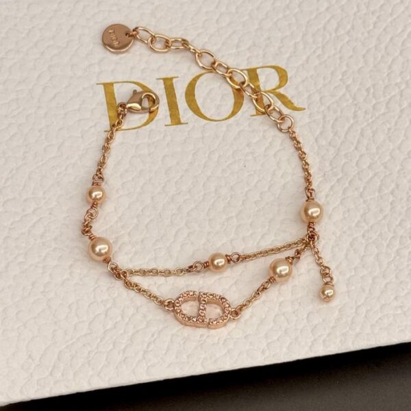 réplica,joyas,joyería,1:1,replica,fake,lujo,barato Dior, el último brazalete de doble capa en oro rosa con CD (5442)