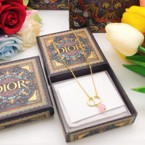 réplica,joyas,joyería,1:1,replica,fake,lujo,barato El último collar de perlas colgantes rosas de Dior (3C5A)