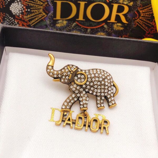 réplica,joyas,joyería,1:1,replica,fake,lujo,barato Broche de elefante Dior (9C8E)