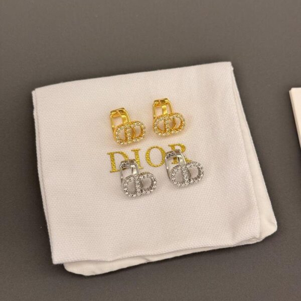 réplica,joyas,joyería,1:1,replica,fake,lujo,barato Pendientes Dior CD con cuentas colgantes y strass (E9E3)