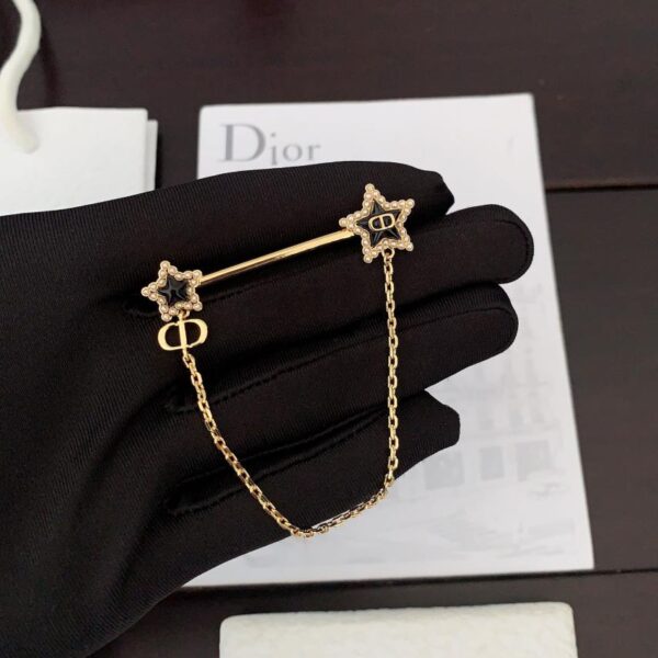 réplica,joyas,joyería,1:1,replica,fake,lujo,barato El último broche de estrella negra de cinco puntas de Dior (19EE)