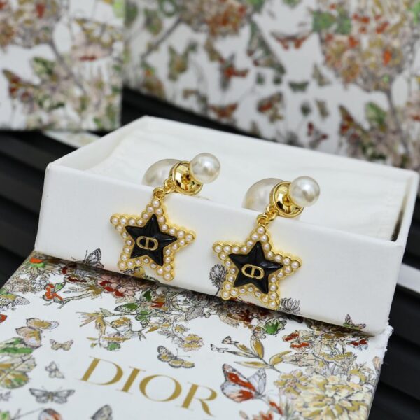 réplica,joyas,joyería,1:1,replica,fake,lujo,barato Dior 25 pendientes pequeños de perlas y estrellas de cinco puntas Cruise de principios de primavera (ADEB)