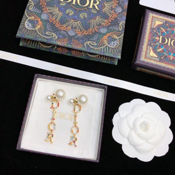 réplica,joyas,joyería,1:1,replica,fake,lujo,barato Pendientes Dior letras contador nuevo modelo (B9D2)