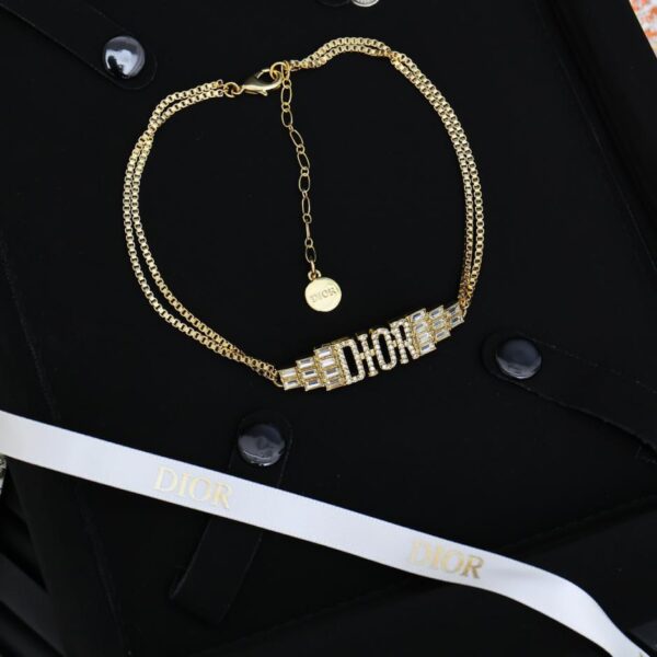 réplica,joyas,joyería,1:1,replica,fake,lujo,barato Collar con letras de diamantes cuadrados y escalonados de Dior Heavy Industry, (6AAF)