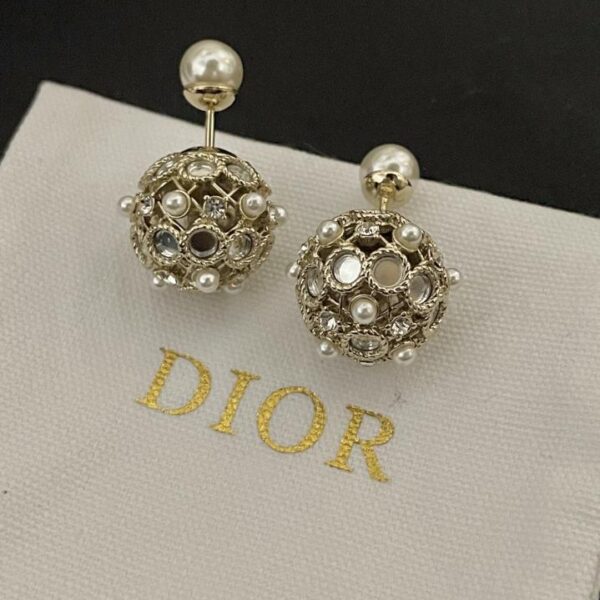 réplica,joyas,joyería,1:1,replica,fake,lujo,barato Foto real de Dior, detalles como se muestra en la imagen, pendientes con letras colgantes de cuentas grandes y pequeñas (89DC)