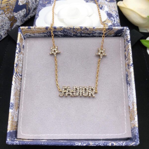 réplica,joyas,joyería,1:1,replica,fake,lujo,barato Collar Dior con letras Naranja (3473)