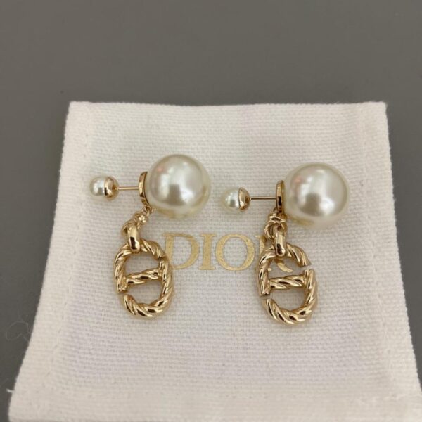 réplica,joyas,joyería,1:1,replica,fake,lujo,barato Pendientes Dior con cuentas de CD colgantes y diamantes (1BE4)