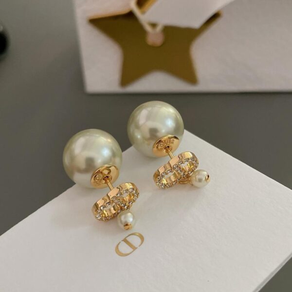 réplica,joyas,joyería,1:1,replica,fake,lujo,barato Pendientes Dior Twist CD con doble cuenta (A3F9)