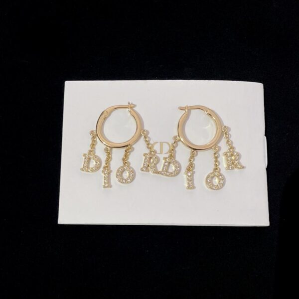 réplica,joyas,joyería,1:1,replica,fake,lujo,barato Pendientes Dior con letras de diamantes (AE50)