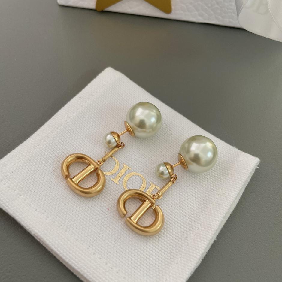 réplica,joyas,joyería,1:1,replica,fake,lujo,barato réplica,joyas,joyería,1:1,replica,fake,lujo,barato Pendientes CD colgantes con cuentas dobles Dior (5D65)