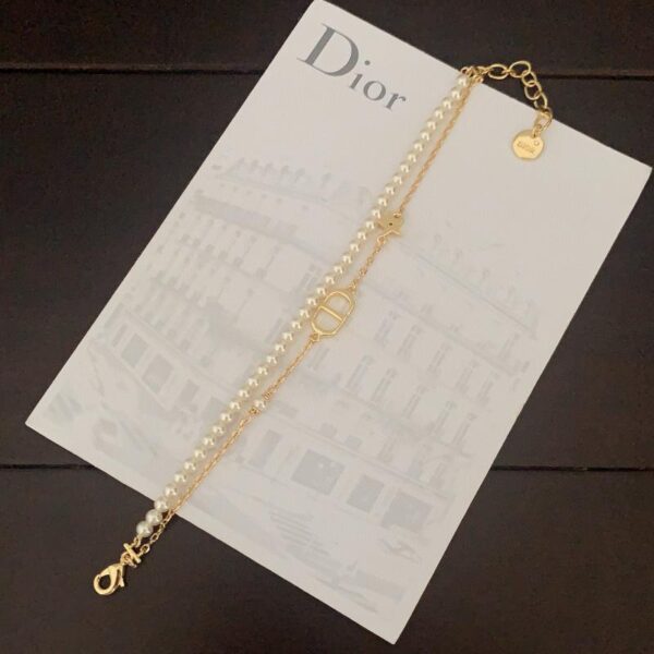 réplica,joyas,joyería,1:1,replica,fake,lujo,barato La última pulsera de perlas de doble capa de Dior (683D)
