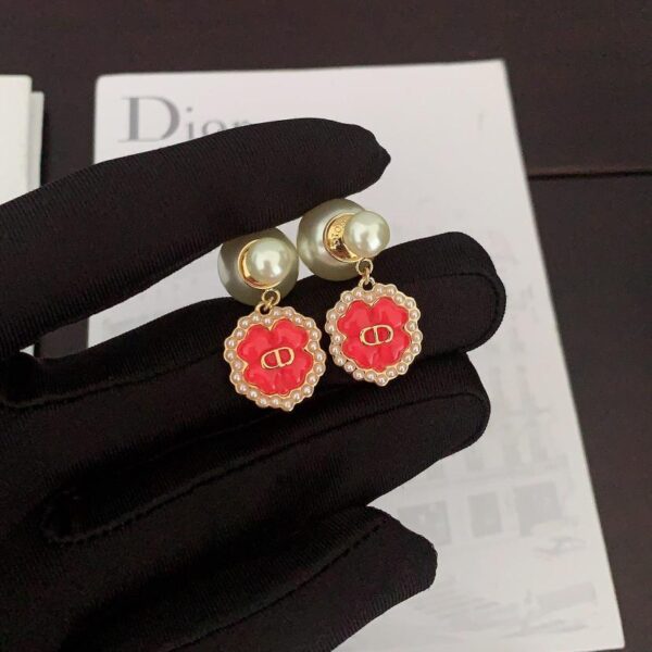 réplica,joyas,joyería,1:1,replica,fake,lujo,barato Dior últimos pendientes cd rojo perla (E66C)