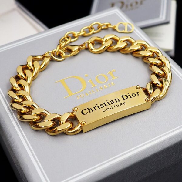 réplica,joyas,joyería,1:1,replica,fake,lujo,barato Pulsera Dior en denim con letras dorado (762D)