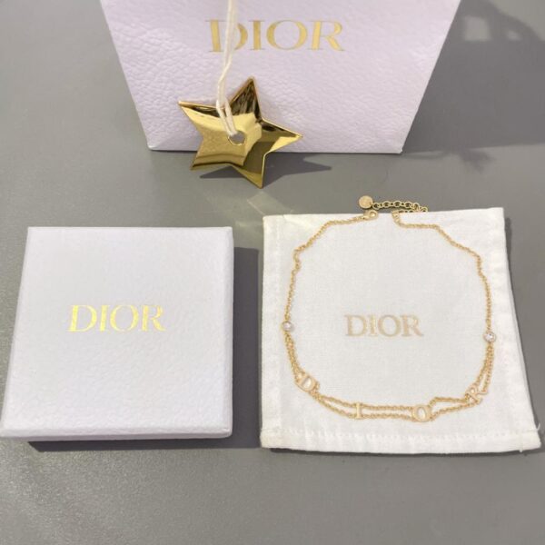 réplica,joyas,joyería,1:1,replica,fake,lujo,barato Collar de doble capa con letras Dior (AC48)