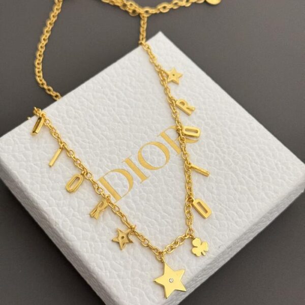 réplica,joyas,joyería,1:1,replica,fake,lujo,barato Collar Dior nueva letra estrella (3FEC)