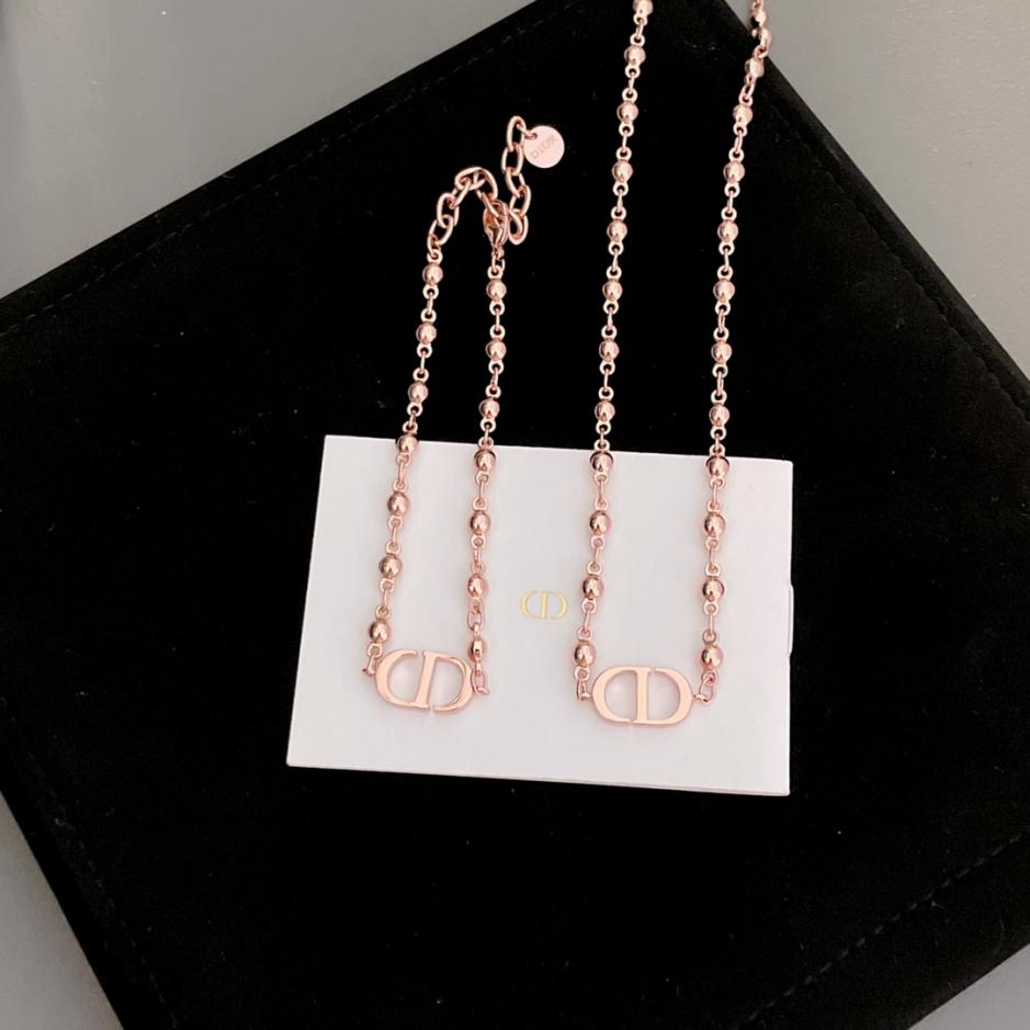 réplica,joyas,joyería,1:1,replica,fake,lujo,barato réplica,joyas,joyería,1:1,replica,fake,lujo,barato Collar de pulsera de cuentas de metal 65 Dior cd (A2C2)