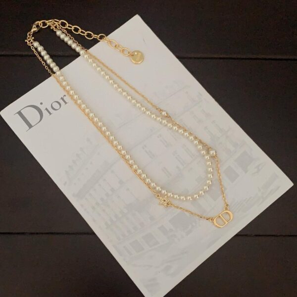 réplica,joyas,joyería,1:1,replica,fake,lujo,barato El último collar de perlas de doble capa de Dior (5698)