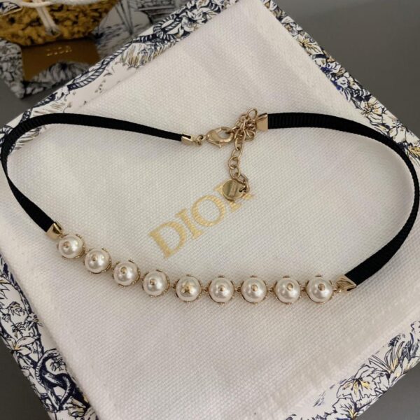 réplica,joyas,joyería,1:1,replica,fake,lujo,barato Gargantilla de cinta Dior con nueve cuentas(9530)