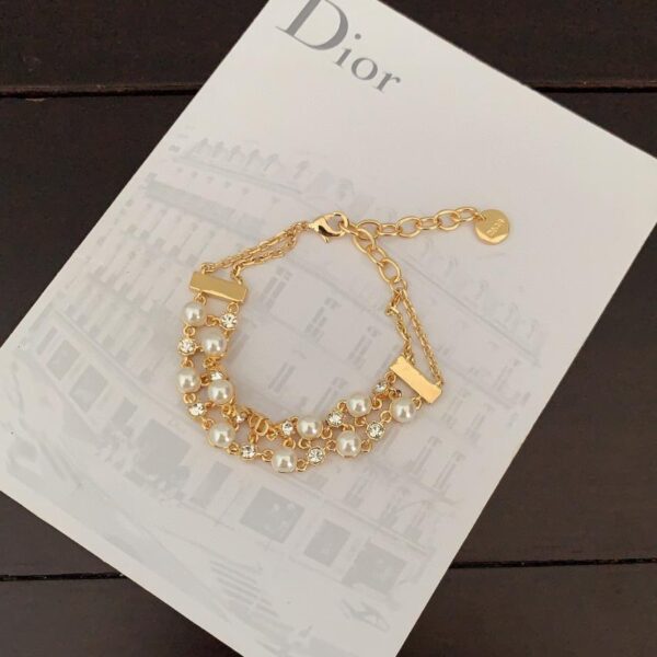 réplica,joyas,joyería,1:1,replica,fake,lujo,barato La última pulsera de perlas de doble capa resistente de Dior (478F)