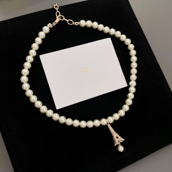 réplica,joyas,joyería,1:1,replica,fake,lujo,barato Collar de perlas Dior Torre Eiffel (FA1D)