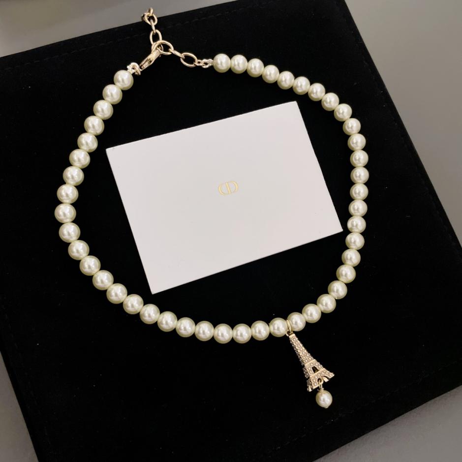 réplica,joyas,joyería,1:1,replica,fake,lujo,barato réplica,joyas,joyería,1:1,replica,fake,lujo,barato Collar de perlas Dior Torre Eiffel (FA1D)