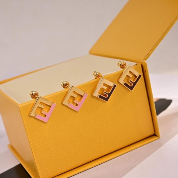 réplica,joyas,joyería,1:1,replica,fake,lujo,barato Pendientes con logo de FENDI (3FF7)