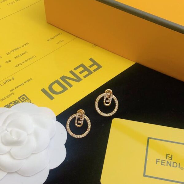 réplica,joyas,joyería,1:1,replica,fake,lujo,barato Pendientes aro grandes con letra F de FENDI (01A1)