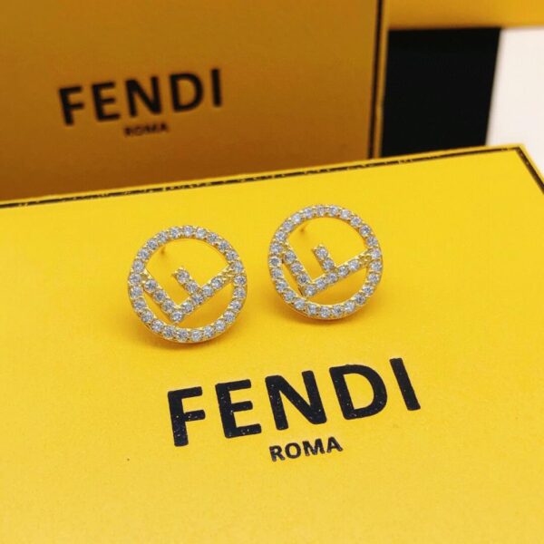 réplica,joyas,joyería,1:1,replica,fake,lujo,barato Pendientes Fendi redondos brillantes (74AD)