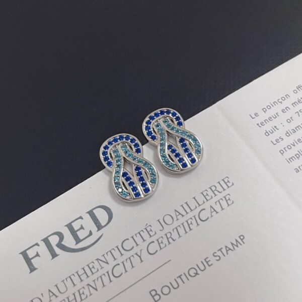 réplica,joyas,joyería,1:1,replica,fake,lujo,barato Pendientes de herradura de diamantes azules Fred (3AF5)