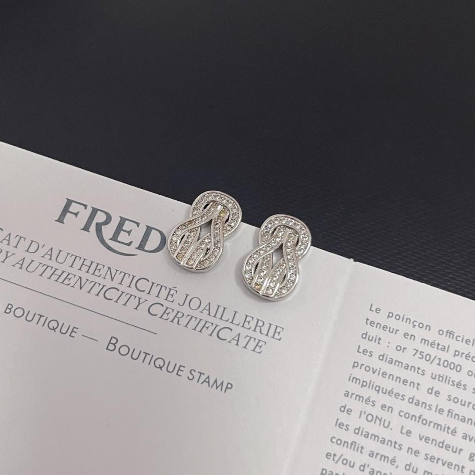 réplica,joyas,joyería,1:1,replica,fake,lujo,barato réplica,joyas,joyería,1:1,replica,fake,lujo,barato Pendientes de herradura de diamantes azules Fred (BE9A)
