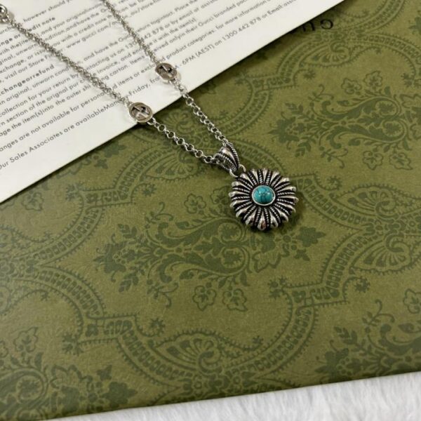 réplica,joyas,joyería,1:1,replica,fake,lujo,barato Collar de girasol turquesa Gucci (43CE)