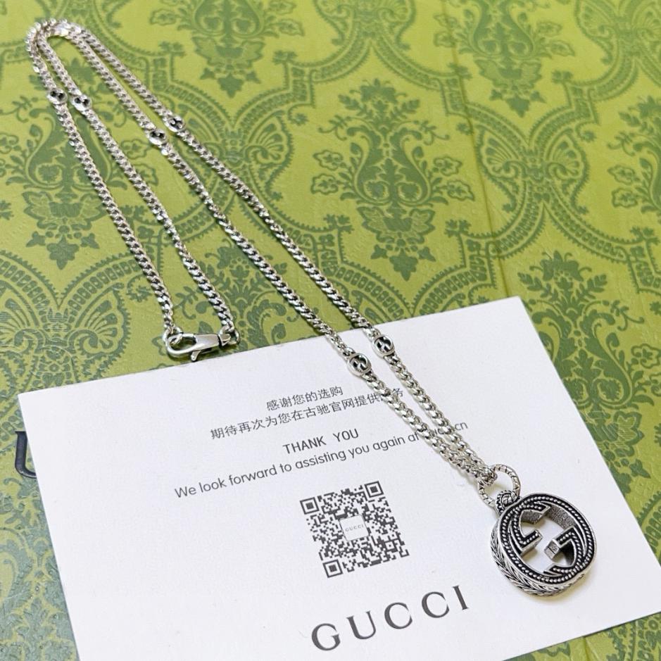 réplica,joyas,joyería,1:1,replica,fake,lujo,barato réplica,joyas,joyería,1:1,replica,fake,lujo,barato Gucci último collar Serie Anger Forest collar doble G (EBEF)
