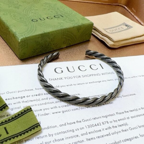 réplica,joyas,joyería,1:1,replica,fake,lujo,barato Pulsera Gucci plata antigua pura hecha a mano (7258)