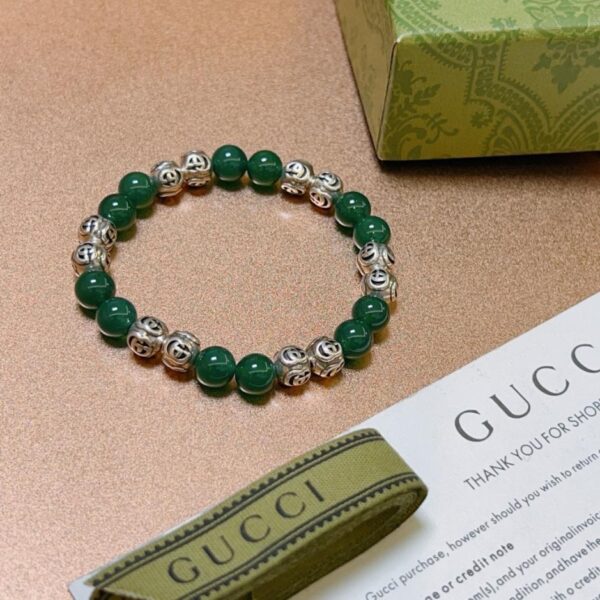 réplica,joyas,joyería,1:1,replica,fake,lujo,barato Pulseras Gucci para hombre y mujer, lo último en pulsera de ágata verde natural (26B7)