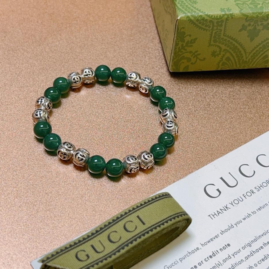 réplica,joyas,joyería,1:1,replica,fake,lujo,barato réplica,joyas,joyería,1:1,replica,fake,lujo,barato Pulseras Gucci para hombre y mujer, lo último en pulsera de ágata verde natural (26B7)