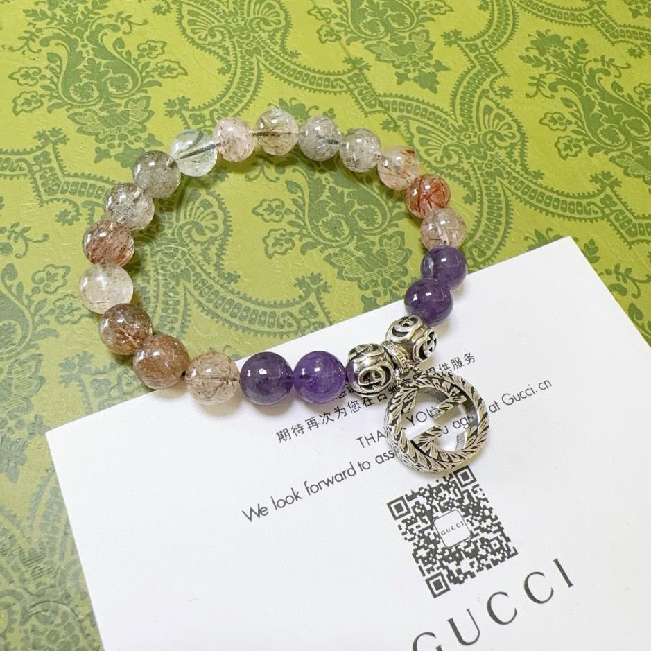 réplica,joyas,joyería,1:1,replica,fake,lujo,barato réplica,joyas,joyería,1:1,replica,fake,lujo,barato Pulseras Gucci para hombre y mujer, lo último en pulsera de amatista natural (7E8B)