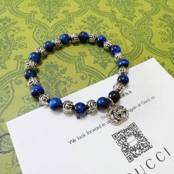 réplica,joyas,joyería,1:1,replica,fake,lujo,barato Pulseras Gucci para hombre y mujer, lo último en pulsera de ojo de tigre azul natural (9323)