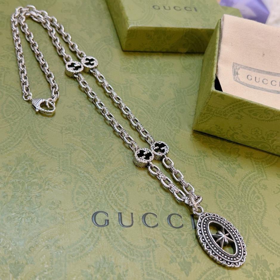 réplica,joyas,joyería,1:1,replica,fake,lujo,barato réplica,joyas,joyería,1:1,replica,fake,lujo,barato Gucci último collar serie Anger Forest doble G (5639)
