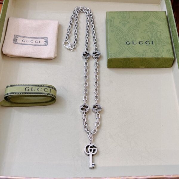 réplica,joyas,joyería,1:1,replica,fake,lujo,barato Gucci último collar serie Anger Forest doble g (9E85)