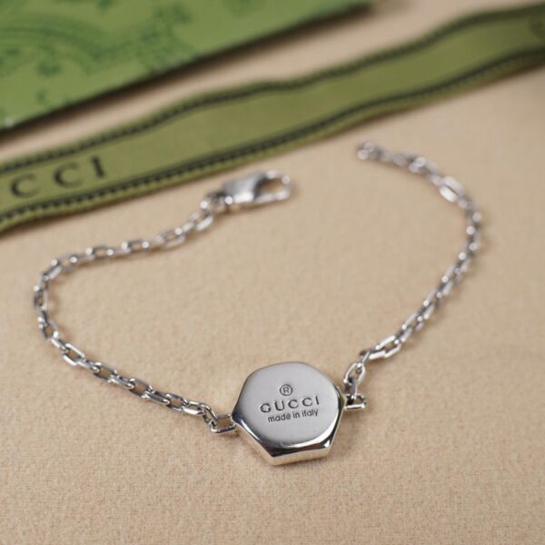 réplica,joyas,joyería,1:1,replica,fake,lujo,barato [Completamente de plata de ley 925] Pulsera brillante con letras hexagonales de Gucci Serie Trademark, mismo estilo para hombres y mujeres (A453)