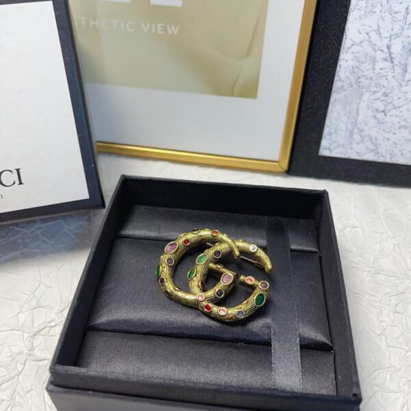 réplica,joyas,joyería,1:1,replica,fake,lujo,barato Nuevo broche con logo sencillo de Gucci (9D29)